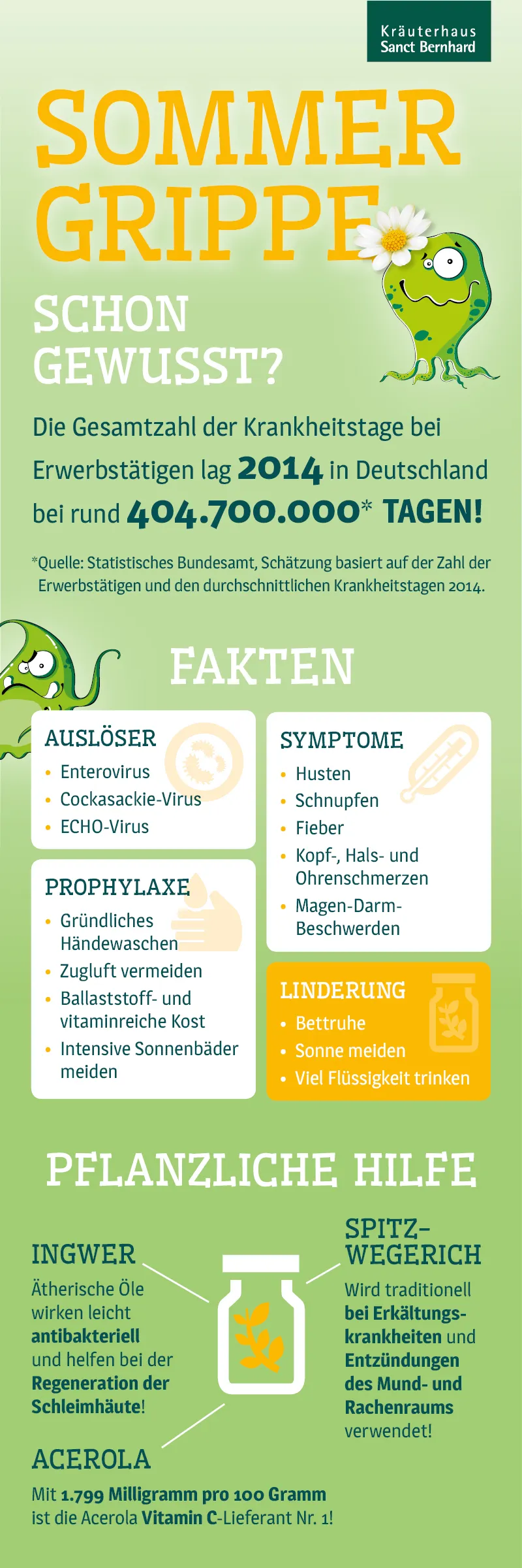 Unsere Infografik zeigt Ihnen die wichtigsten Fakten über die Sommergrippe und wie Sie sie behandeln können.